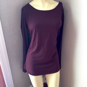Athleta burgundy open back athletic shirt size small